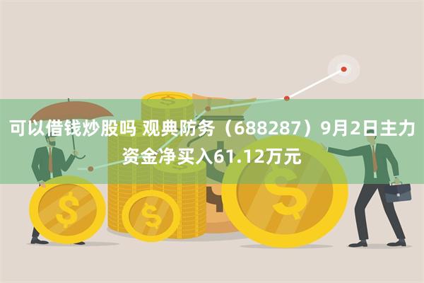 可以借钱炒股吗 观典防务（688287）9月2日主力资金净买入61.12万元