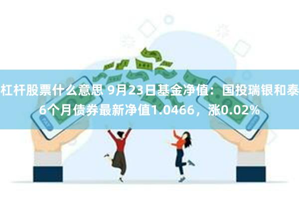 杠杆股票什么意思 9月23日基金净值：国投瑞银和泰6个月债券最新净值1.0466，涨0.02%